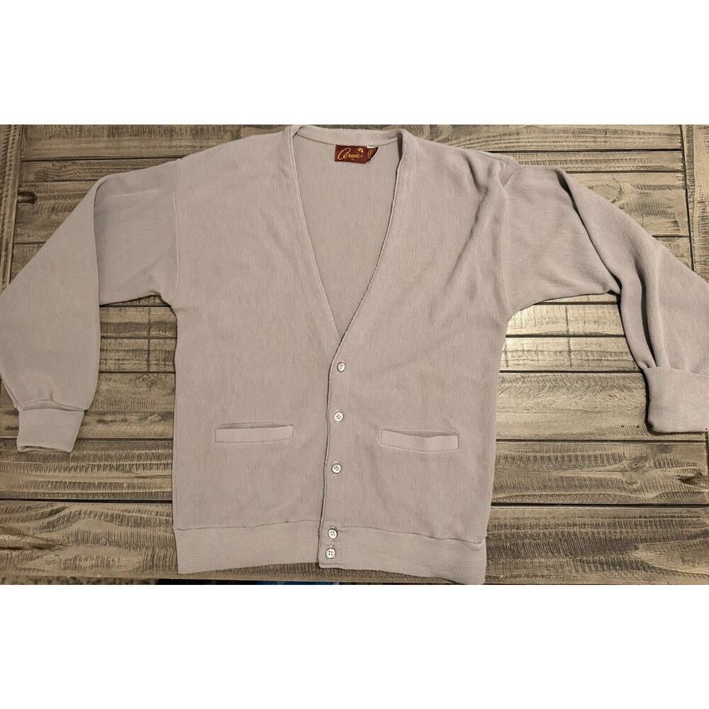 Arnie Arnold Palmer Vintage Acrylic Cardigan Sweater Sz Lg Made In The USA Men's